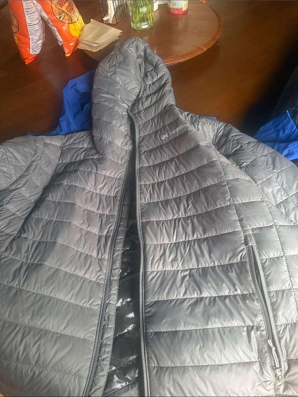 Columbia Hooded Quilted Jacket - Gray